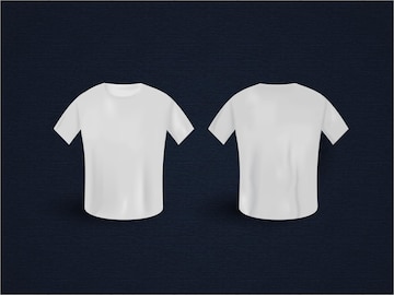 Premium Vector | White realistic t-shirt mockup with front and back ...