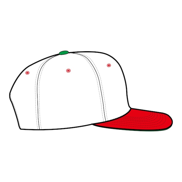 Vector a white and red baseball cap with a red band on it