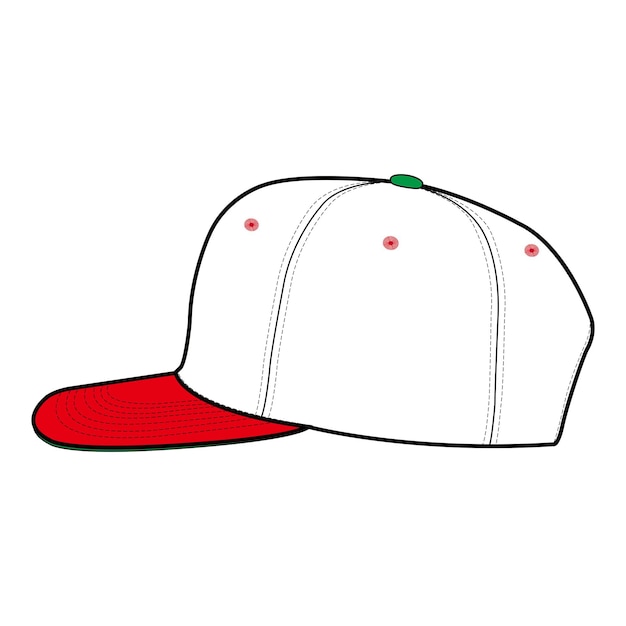 Vector a white and red cap with a red band on it