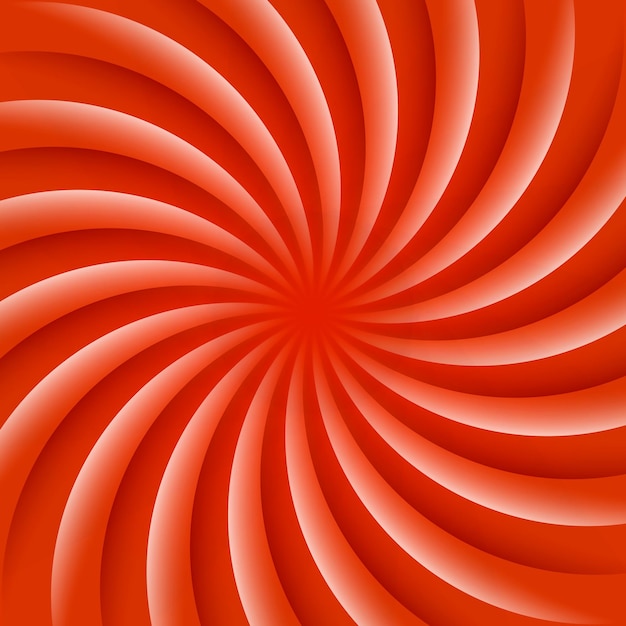 White and red rotating hypnosis spiral Optical illusion Hypnotic psychedelic vector illustration Twirl abstract background Easy to edit design template