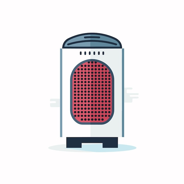 A white and red speaker on a white background