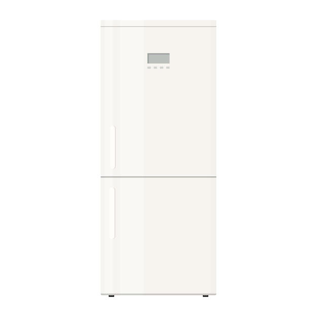 흰색 배경에 고립 된 흰색 냉장고 냉장고 주방 용품 벡터 일러스트 레이 션 평면 디자인