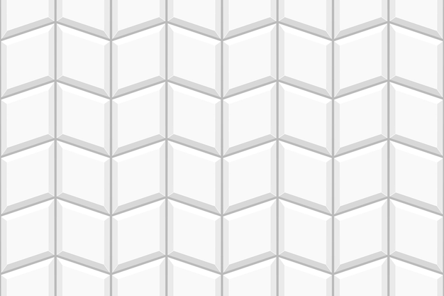 Vector white rhombus tile background pavement seamless pattern kitchen backsplash texture bathroom toilet or shower ceramic wall or floor diamond mosaic surface