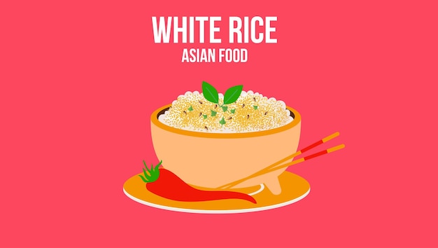 Vector white rice asian food vector