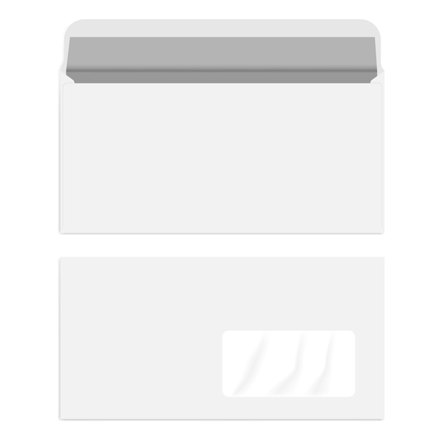 White right hand window DL envelope, vector mockup