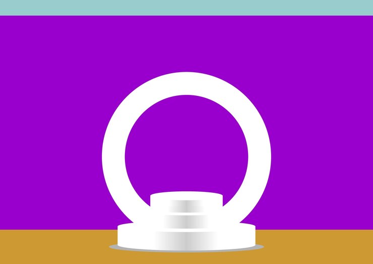 Vector a white ring is on a purple background