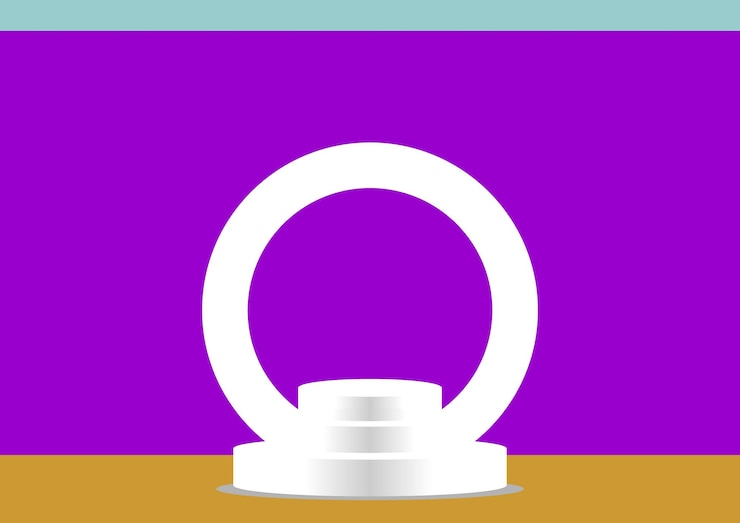 Vector a white ring is on a purple background
