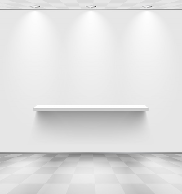 Vector white room with shelf