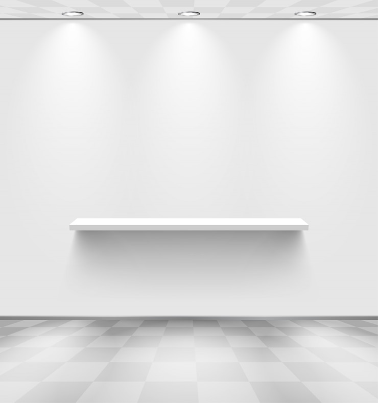 Vector white room with shelf