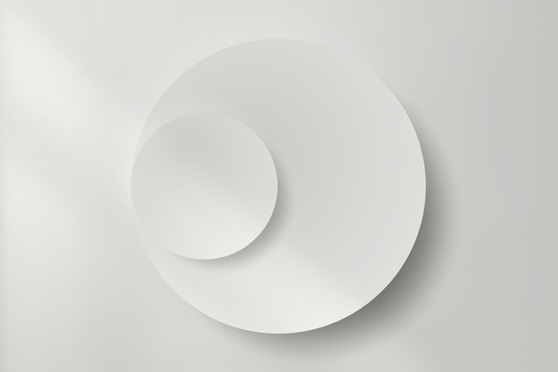 Vector white round paper cut with drop shadow vector