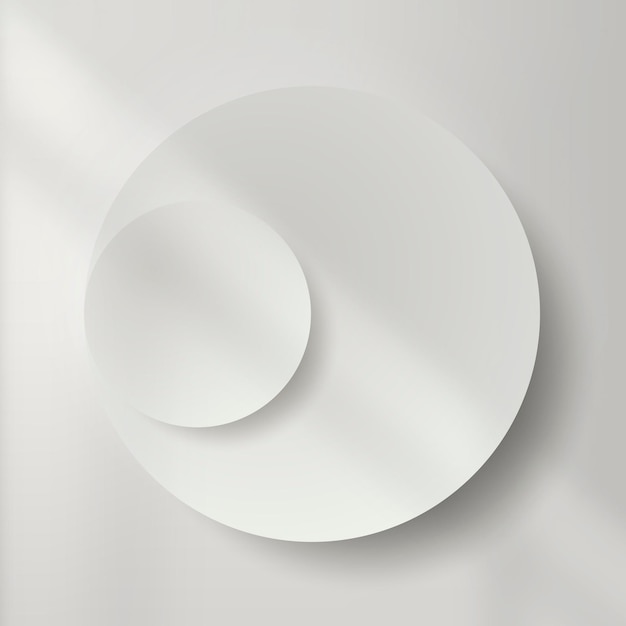 White round paper cut with drop shadow vector