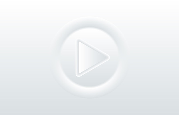 white round play media button the play button is isolated on a white background vector illustration
