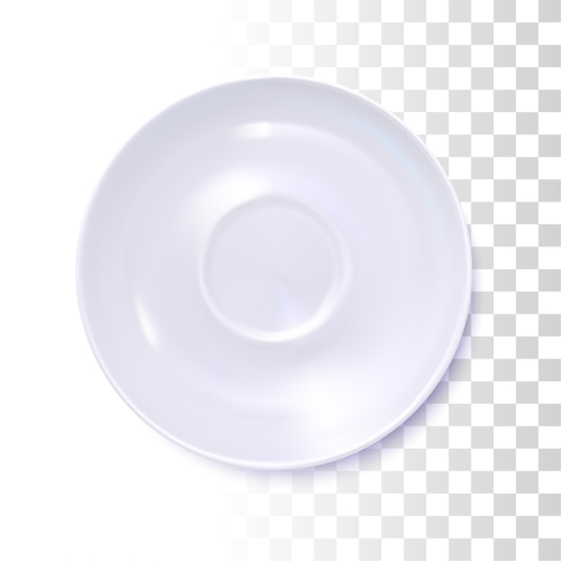 Vector white round saucer