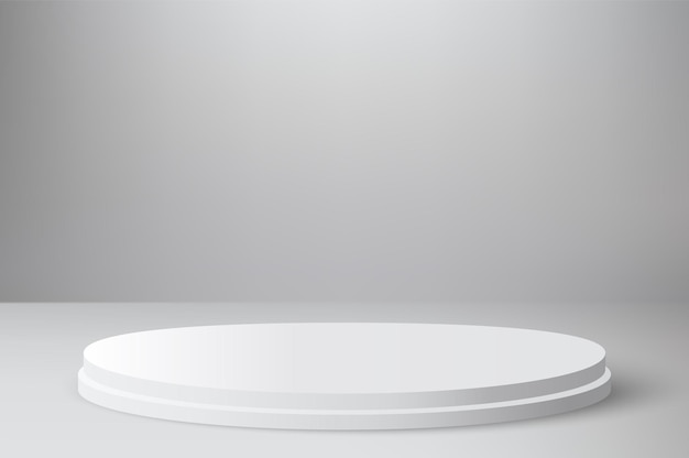 White round stepped empty podium Pedestal A stage to showcase or promote a product