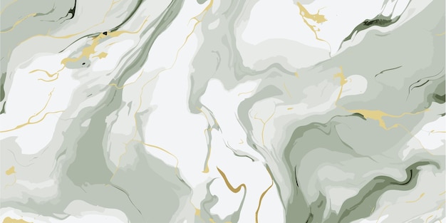 Vector white and sage green liquid marble wave background