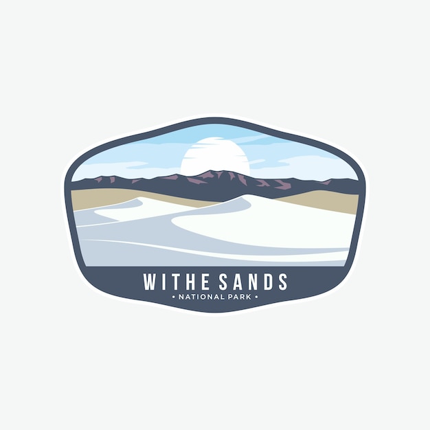 White Sand National Park Emblem patch logo illustration with Soaptree Yucca in Tularosa Basin