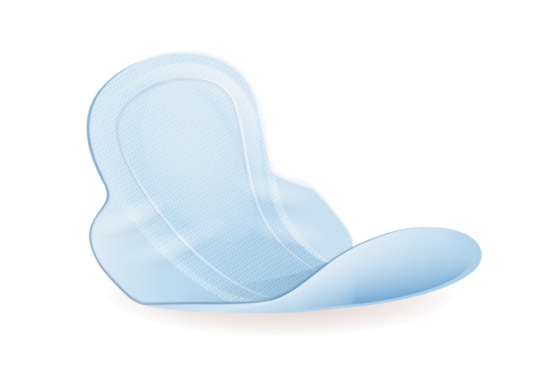 White Sanitary Towel or Pad with Wings Isolated