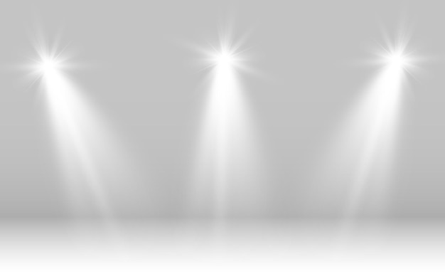 White scene on with spotlights vector illustration