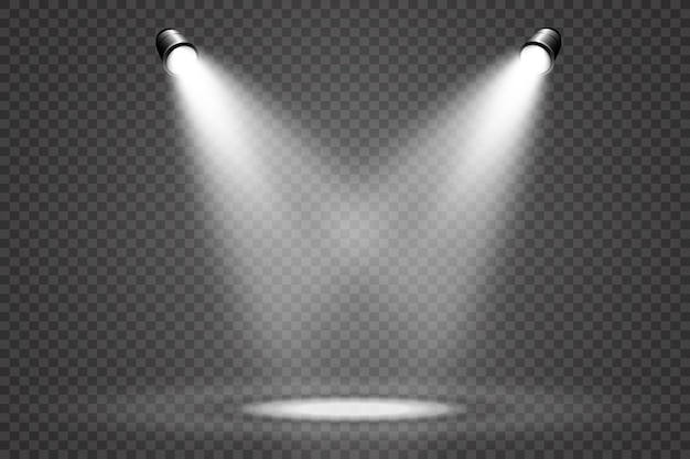 White scene on with spotlights vector illustration