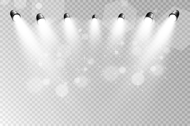 White scene on with spotlights Vector illustration