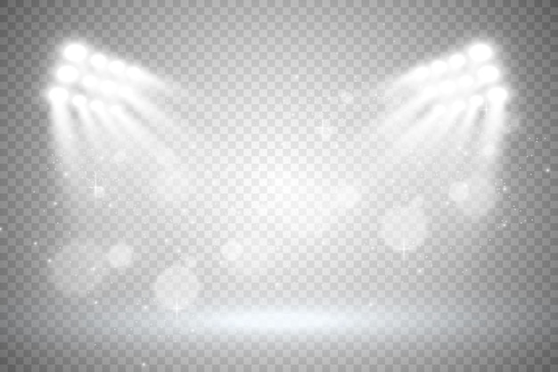 White scene on with spotlights vector illustration