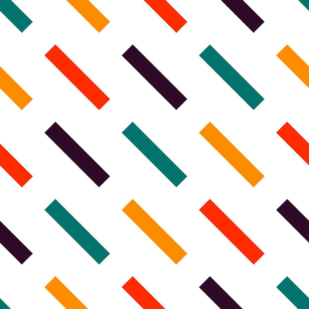 White seamless pattern with colorful bars