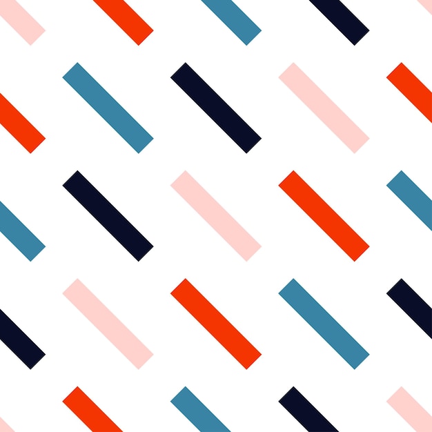 White seamless pattern with colorful bars