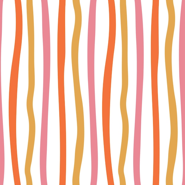 White seamless pattern with colorful vertical lines.