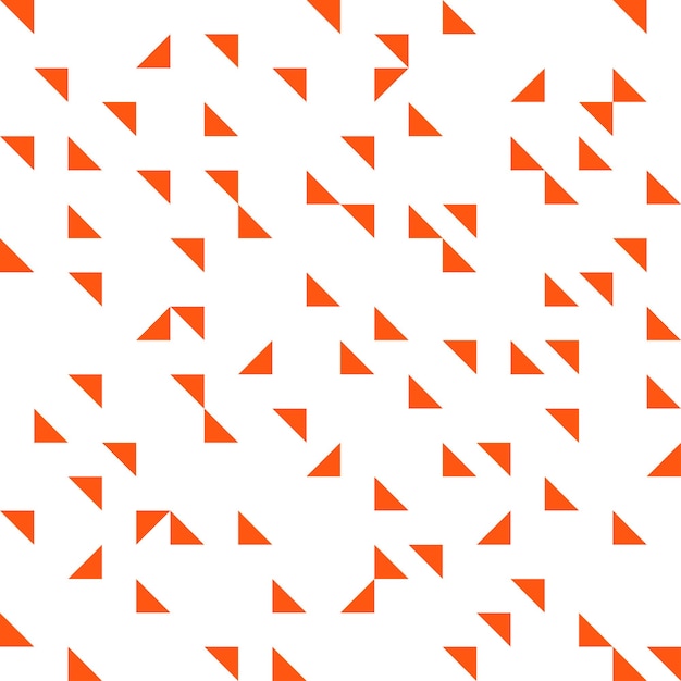 White seamless pattern with orange triangles