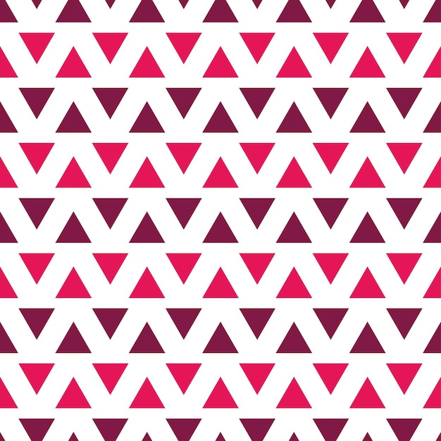 White seamless pattern with pink triangles.