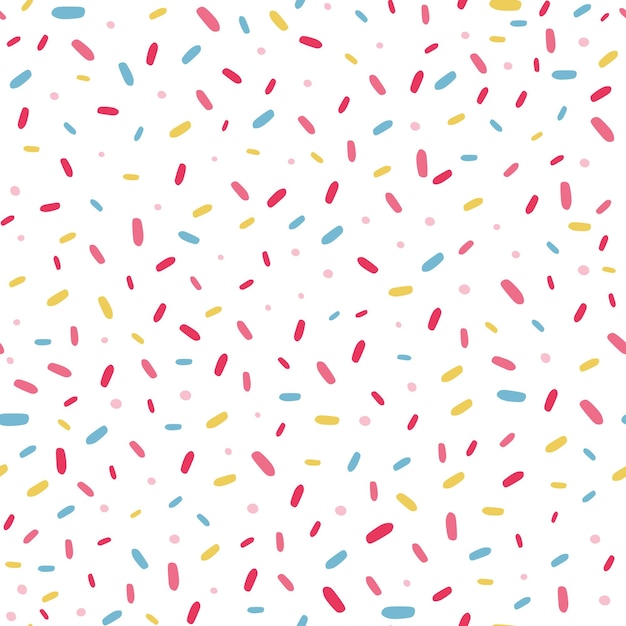 Vector white seamless pattern with sprinkles