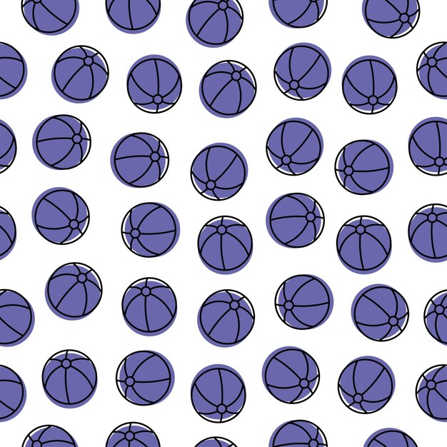 White seamless pattern with very peri color beach ball