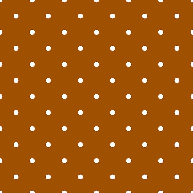 White Seamless Polka Dot Pattern On Brown Background