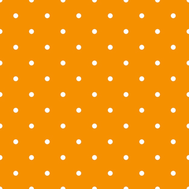 White Seamless Polka Dot Pattern On Orange Background