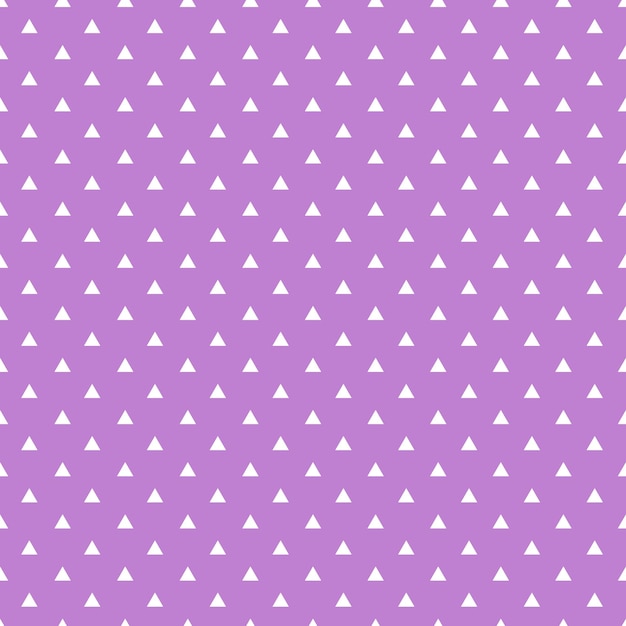 White Seamless Triangles Pattern On Purple Background