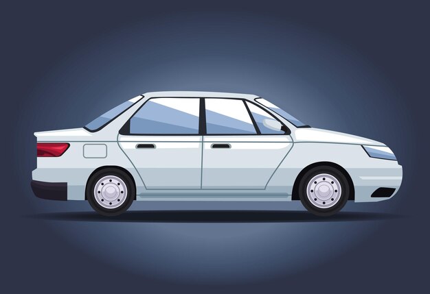 Vector white sedan car mockup