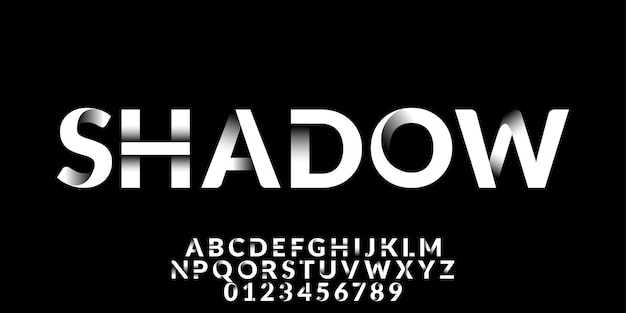 White shadow effect font