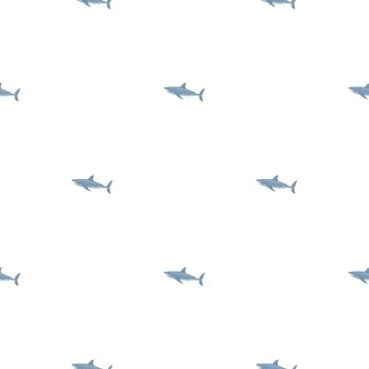 Modello senza cuciture di squalo bianco in stile scandinavo. sfondo di animali marini. illustrazione vettoriale per bambini divertenti stampe tessili, tessuti, striscioni, sfondi e sfondi.