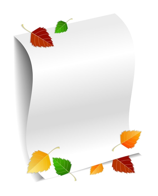 White sheet of A4 paper with space for text for your design Next to the autumn maple leaf autumn leaves the concept of September 1 back to school knowledge day the beginning of learning