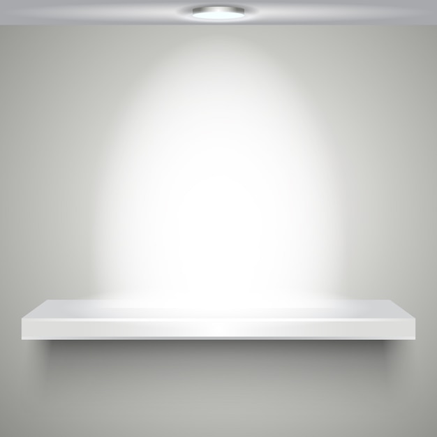 Vector white shelve with illumination