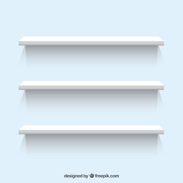 White shelves