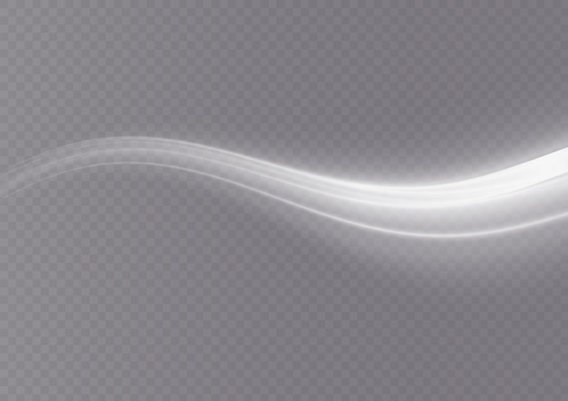 Vettore linee lucide bianche velocità effetto luce sentiero luminoso onda linea di traccia del percorso del fuoco vortice incandescente vettore