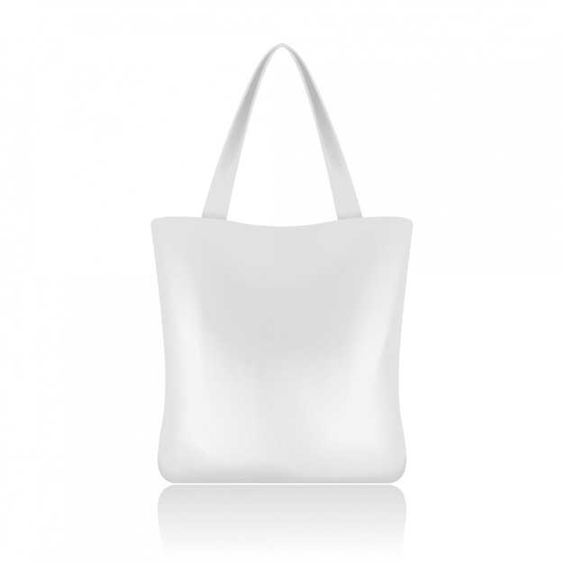 Белая хозяйственная сумка для вашего бренда. шаблон пакета