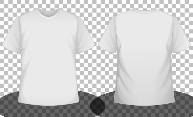 White short sleeve tshirt front and back side