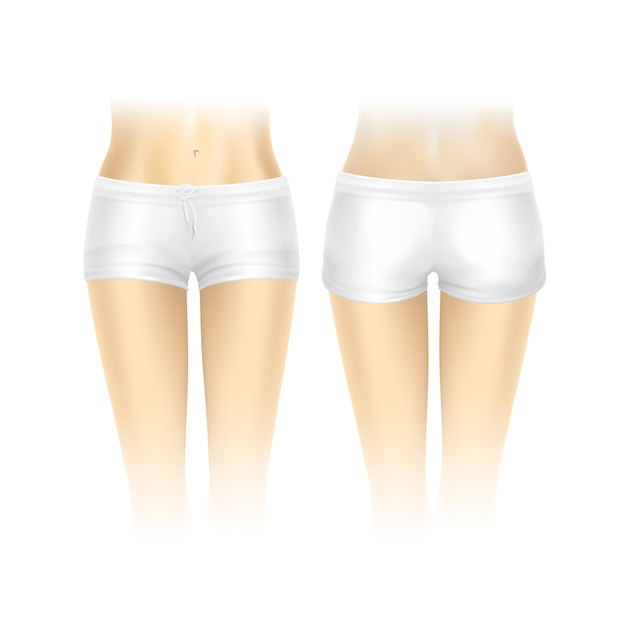  White Shorts for Women Isolated