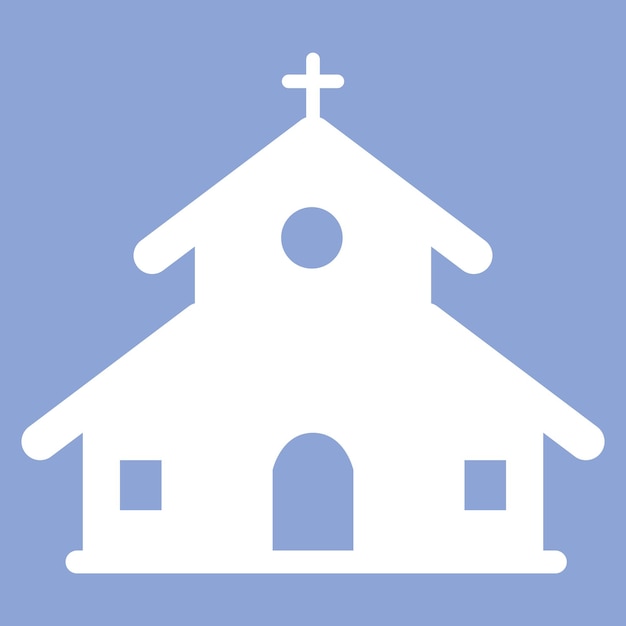 white silhouette church icon illustration background