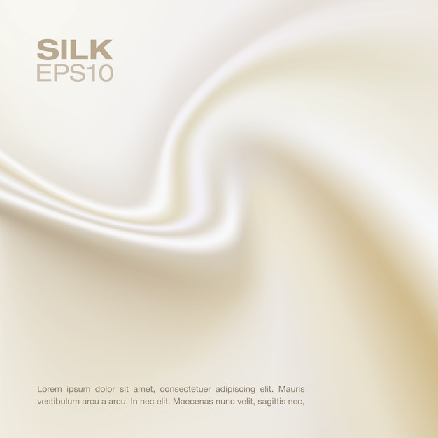 Vector white silk background, horizontal composition.  illustration