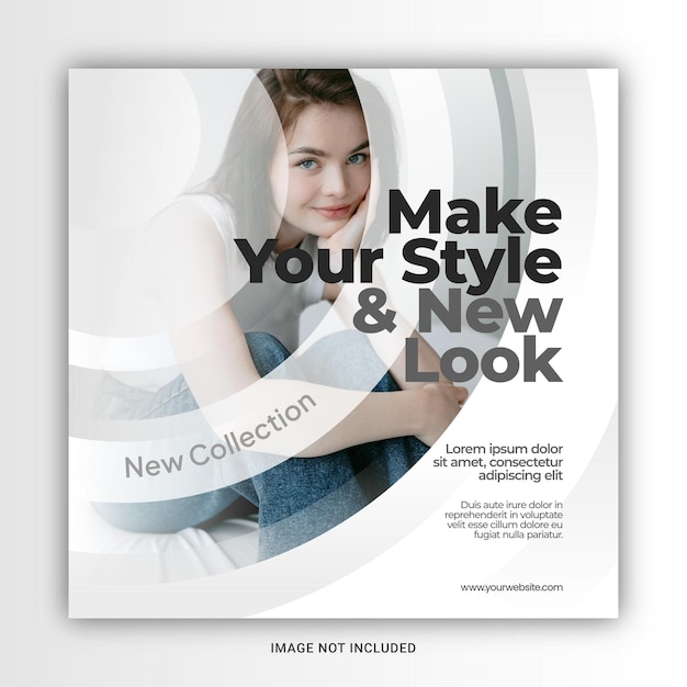 Vector white simple fashion social media and instagram post templates