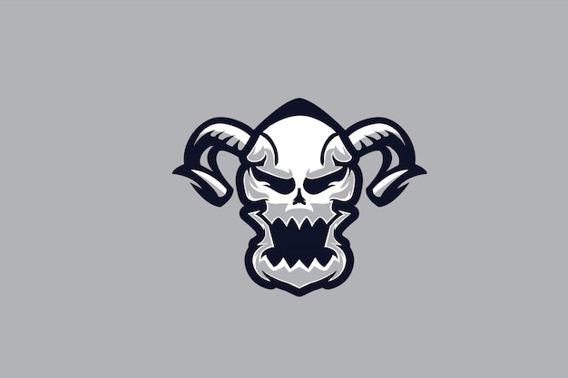 White Skull clip-art for esports logo