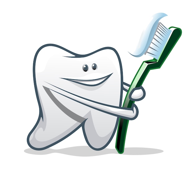 Вектор Белые улыбающиеся зубы как концепция или символ здоровья